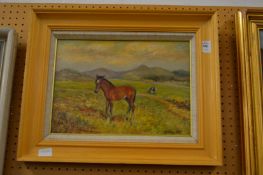 Ken Tottem, a study of a horse, oil on board.