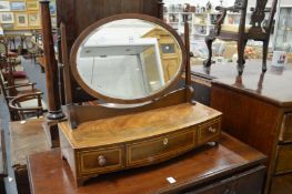 A good inlaid mahogany bow-fronted dressing table mirror.