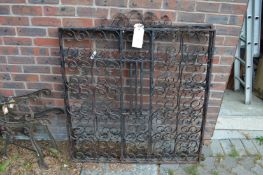 A pair of wrought iron gates, each measuring 3ft 6ins high x 3ft 6ins wide.