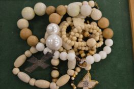 various bead necklaces.