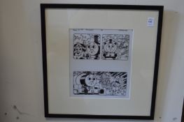 Tim Marwood, original artwork for Thomas The Tank Engine, framed and glazed.