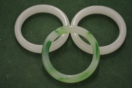 Three Chinese jade bangles.