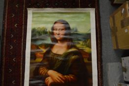 The Mona Lisa, an unframed picture.