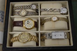 Seven various wristwatches.