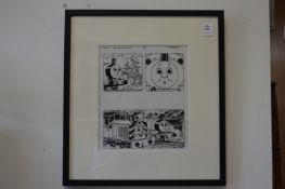 Tim Marwood, original artwork for Thomas The Tank Engine, framed and glazed.