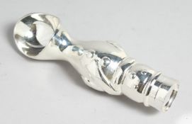 A SILVER PLATED ICE CREAM SCOOP.