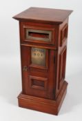 A GOOD MAHOGANY POST BOX. 19ins high.