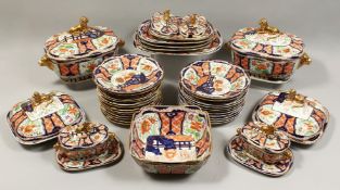 A SUPERB LARGE COALPORT PORCELAIN JAPAN PATTERN DINNER SERVICE comprising: Two large tureens and