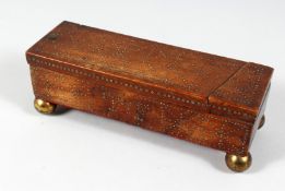A NAPOLEONIC PRISONER OF WAR PIQUE BOX with folding top. 8.5ins long.