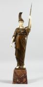 GOTTHILF JAEGER (1871 - 1933) GERMAN. A VERY GOOD ART DECO BRONZE AND IVORY SCULPTURE OF A