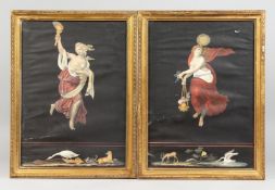 AFTER THE ANTIQUE. A PAIR OF FRAMED AND GLAZED COLOUR PRINTS.