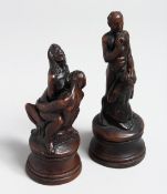 TWO EROTIC FIGURES, tallest 6ins high.