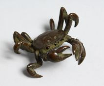 A SMALL JAPANESE BRONZE CRAB