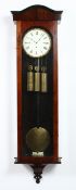 A GOOD 19TH CENTURY ROSEWOOD CASED REGULATOR WALL CLOCK with three weights, eight day movement