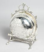 A PLATED BISCUIT AND CHEESE STAND.