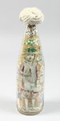 A DECALCOMANIA LOVE TOKEN BOTTLE. 11ins high.