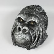 A GORILLA HEAD MASK. 16ins high.
