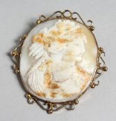 A VICTORIAN GOLD PLATED CAMEO.