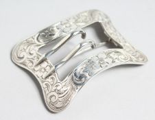 A STIRLING SILVER BUCKLE BROOCH.