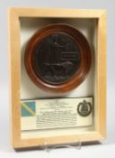 A FRAMED AND GLAZED W W 1 BRONZE MEMORIAL DEATH PLAQUE or 