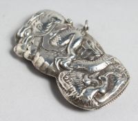 A SILVER DRAGON VESTA CASE, 2.75ins.