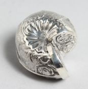 A SILVER CONCH SHELL VESTA.
