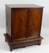 A SUPERB ITALIAN POKER WORK CABINET with double panel doors opening to reveal a fitted interior with