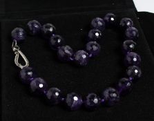 A NATURAL AMETHYST LARGE BEAD NECKLACE over 500ct.