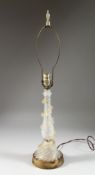 A MURANO GLASS LAMP on a gilt base. 18ins high.