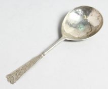 AN EARLY SCANDINAVIAN SILVER SPOON engraved O. N. S. & D. H. D. 6ins long.