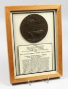A FRAMED AND GLAZED W W 1 BRONZE MEMORIAL DEATH PLAQUE or 
