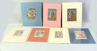 A MIXED LOT OF SEVEN JEWISH JUDAICA MINIATURES / PICTURES, each of varying size, subject and media.