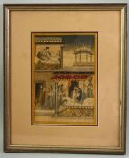 AN INDIAN MINIATURE PAINTING, depicting a scene with many female figures, framed and glazed, image