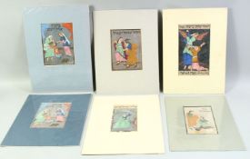 A MIXED LOT OF SIX JEWISH JUDAICA MINIATURES / PICTURES, each of varying size, subject and media.