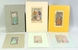 A MIXED LOT OF SIX JEWISH JUDAICA MINIATURES / PICTURES, each of varying size, subject and media.