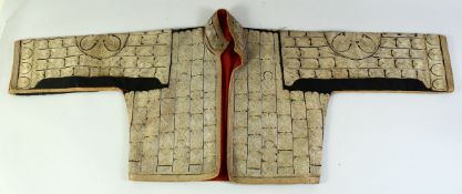AN ARABIC SILVER METAL THREAD EMBROIDERED SHORT JACKET.