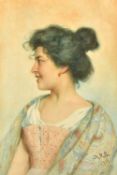 Early 20th Century, Portrait of a young Italian girl, watercolour, initialed M.R.S. and dated