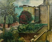 Robert Kirkland Jamieson (1881-1950) Flowering trees in an urban landscape, oil on canvas, signed,