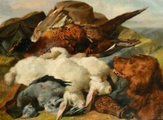 Herbert William Weekes, (late 19th Century) The days bag, oil on canvas, 20