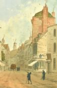 Paul Braddon (1864-1938) British, 'Eastgate Street, Cloisterham, watercolour, inscribed and
