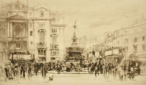 William Walcott (1874-1943) British, A view of Piccadilly Circus, signed in pencil, 4.25