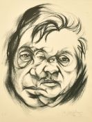 Jacques Saraben (b. 1939), a head study of Francis Bacon, lithograph, signed in pencil, dated '79