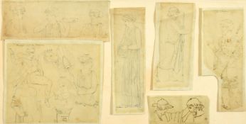 Circle of Girodet, a collection of neoclassical ink drawings in a common frame, smallest drawing