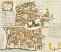 A collection of four antique hand-coloured views of London, Foundling Hospital, Mr Smith's House