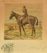 A snaffles print, The gent in Ratcatcher, 'I have my man cleaning my osses, nor my breeches', signed