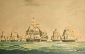 After J.W. Huggins, The Honourable East India Companies ship Inglis and other frigates, a hand