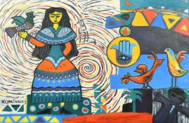 Ayman Kadry, 20th Century, 'Birthday Doll', oil on canvas, signed and dated 2013 verso, 23.25