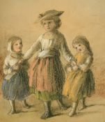 Attributed to James Ward, a pair of coloured chalk studies of children, each 9