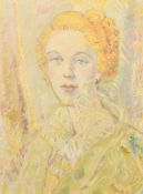 Norman, (mid 20th Century) A portrait of a lady with blond hair, oil on canvas, signed, 24