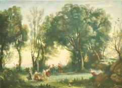 After Corot, 'Une Matinee La Danse des Nymphes', colour mezzotint, signed in pencil, 14.5